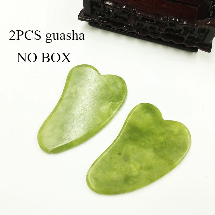 Jade Massagers For Face Body Gua Sha Scraper Beauty Facial Roller Set Natural Gouache Stone Massage Slimming Skin Care Lift box