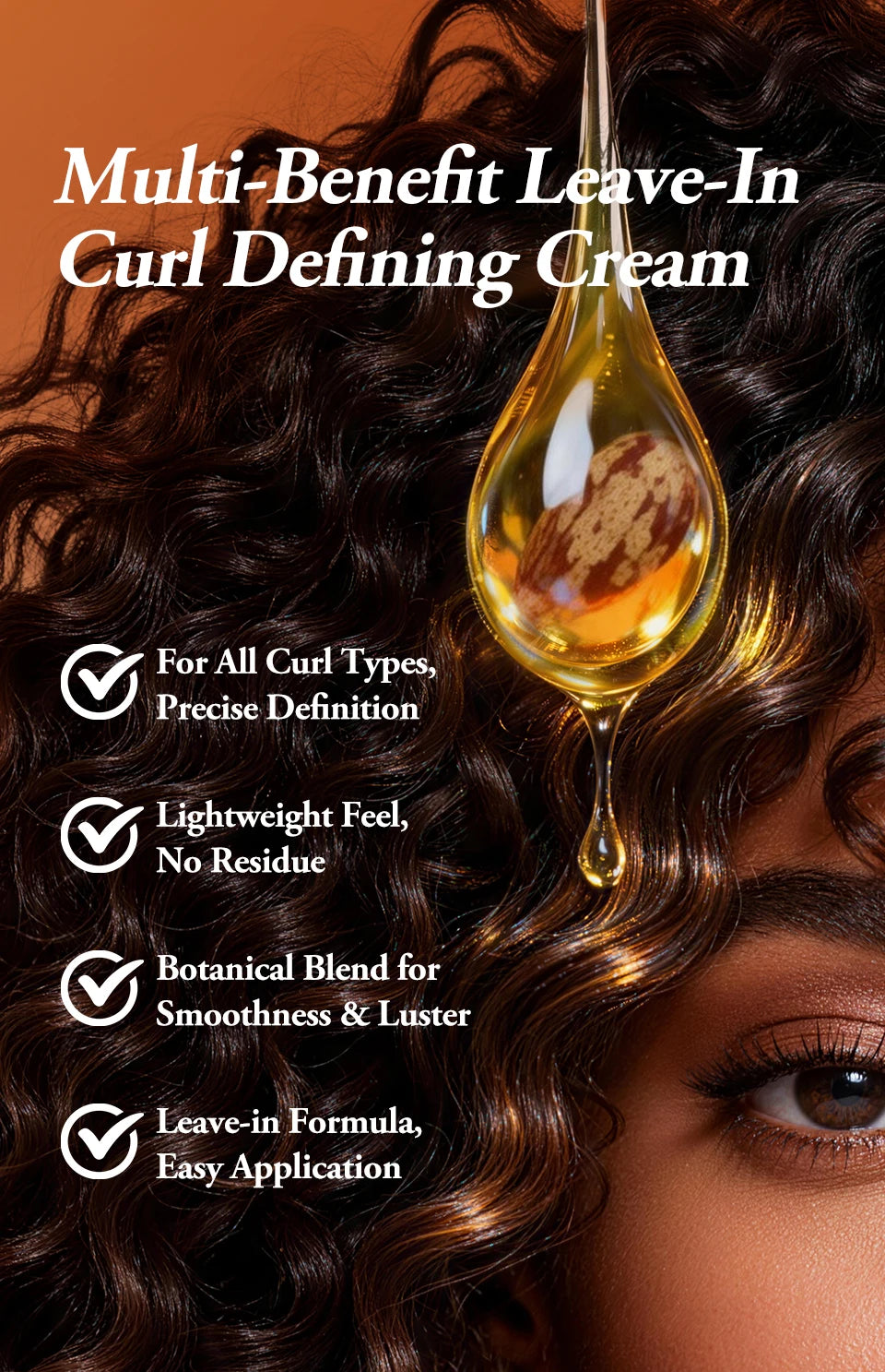280ml Curly Hair Cream Black Castor Oil Moisturizing Hair Styling Cream Hair Smoothing Anti-Frizz Wavy Hair Defining Cream