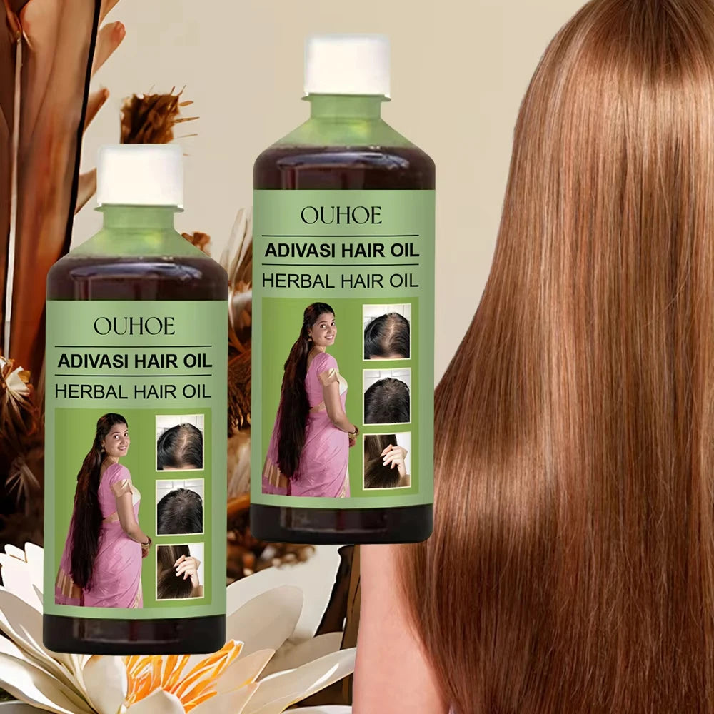 100ml Hair Growth Essential Oil India Adivasi Rosemary Damaged Hydrate Nourishing Scalp Reduce Dandruff Herbal Hair Care Serum