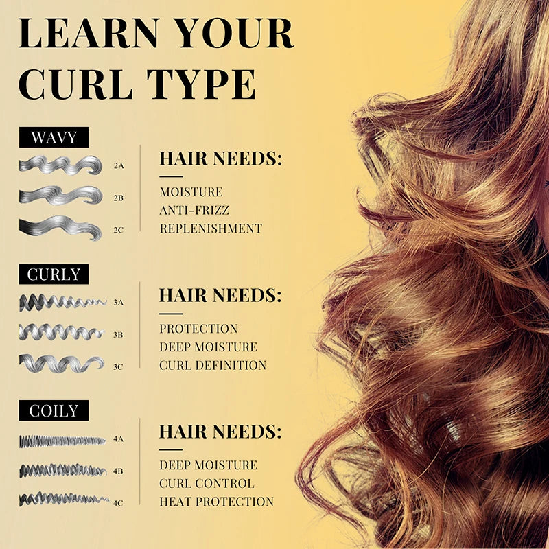 Curly Hair Mousse Care Coconut Oil Smoothing Frizz Enhanced Wavy Shampoo Styling Cream Mousse Foam Dry Damaged Frizz Hair Care