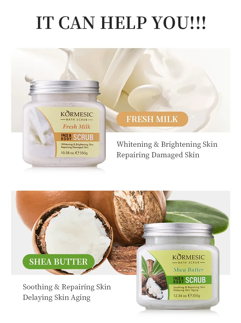 Body Scrub Cream Exfoliating Deep Cleansing Shea  Moisturizing Deep Cleansing Turmeric Milk Rose Gentle Tender  Smooth Skin Care