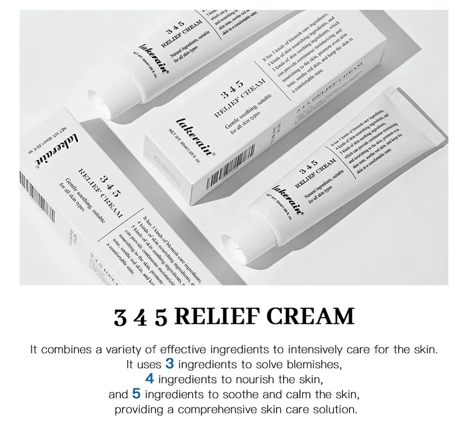 345 Relief Cream Address Blemishes Nourish Anti-sugar Anti-oxidation Soothing Care Face Lifting Beauty Moisturizer Korean Cream
