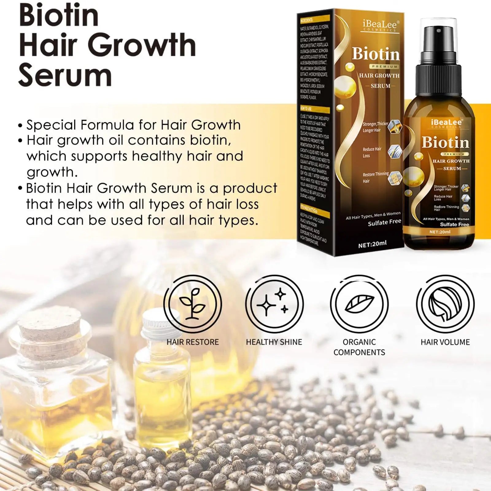 Hair Thickening Care Products Scalp Repair Hair Thicken Conditioner Beard Thickening Care Oil Serum Professional Hair Care