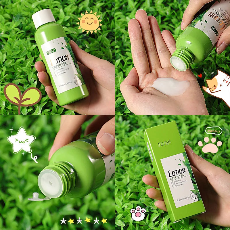 Facial Products Kit Sakura / Green Tea Face Cream Nourishing Skin Face Serum Smoothing Eye Cream Skincare Korean Cosmetic