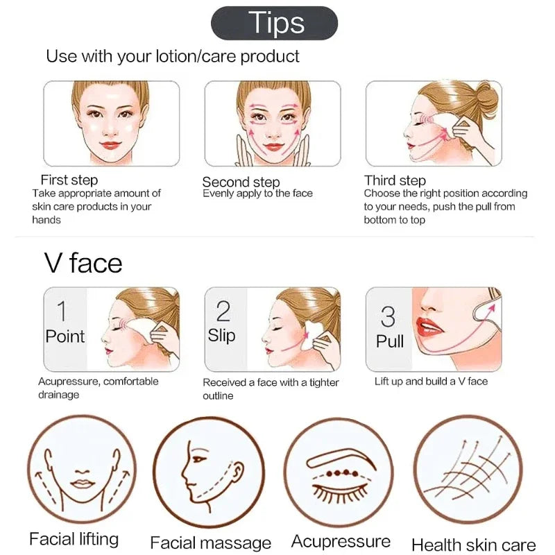 Jade Massagers For Face Body Gua Sha Scraper Beauty Facial Roller Set Natural Gouache Stone Massage Slimming Skin Care Lift box