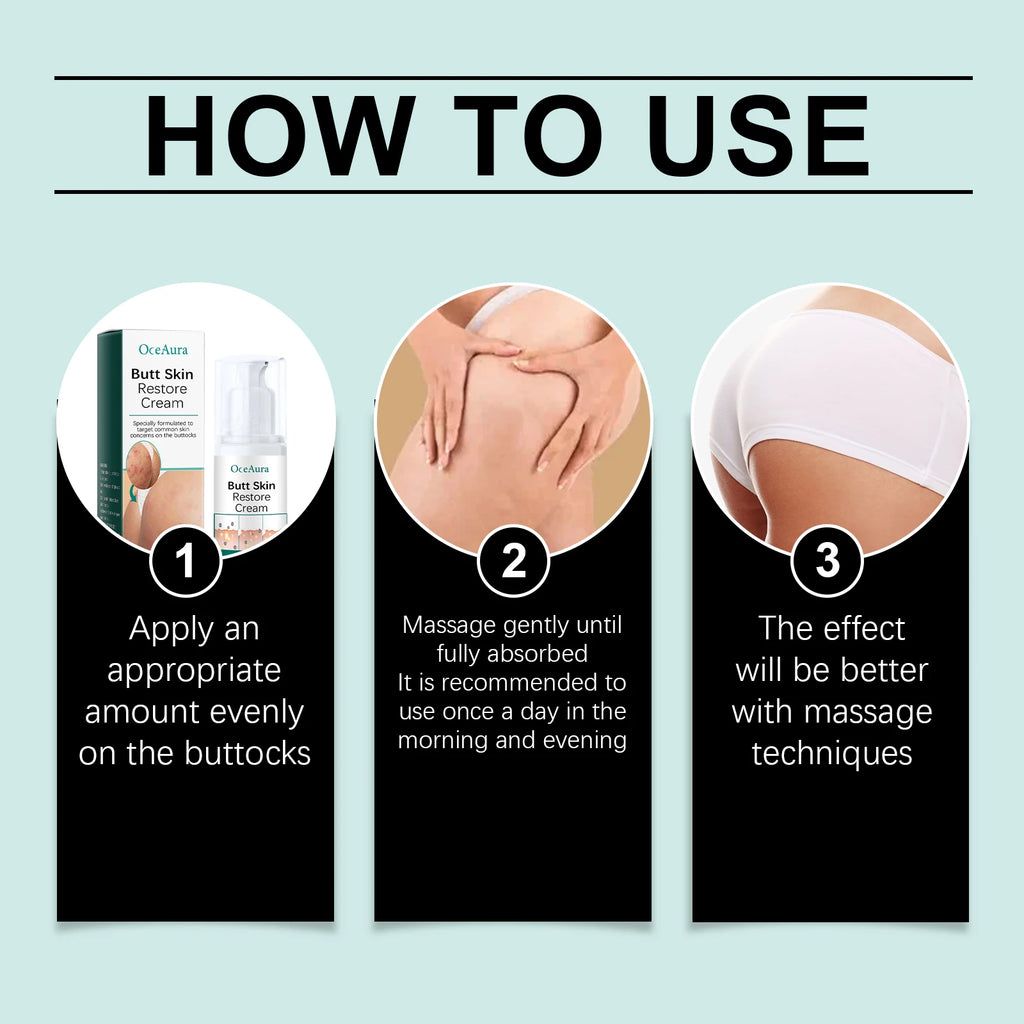 OCEAURA Butt Care Cream Lightens Dark Spots Reduce Melanin Improve Skin Elasticity Even Skin Tone Brightening Firming Hip Care