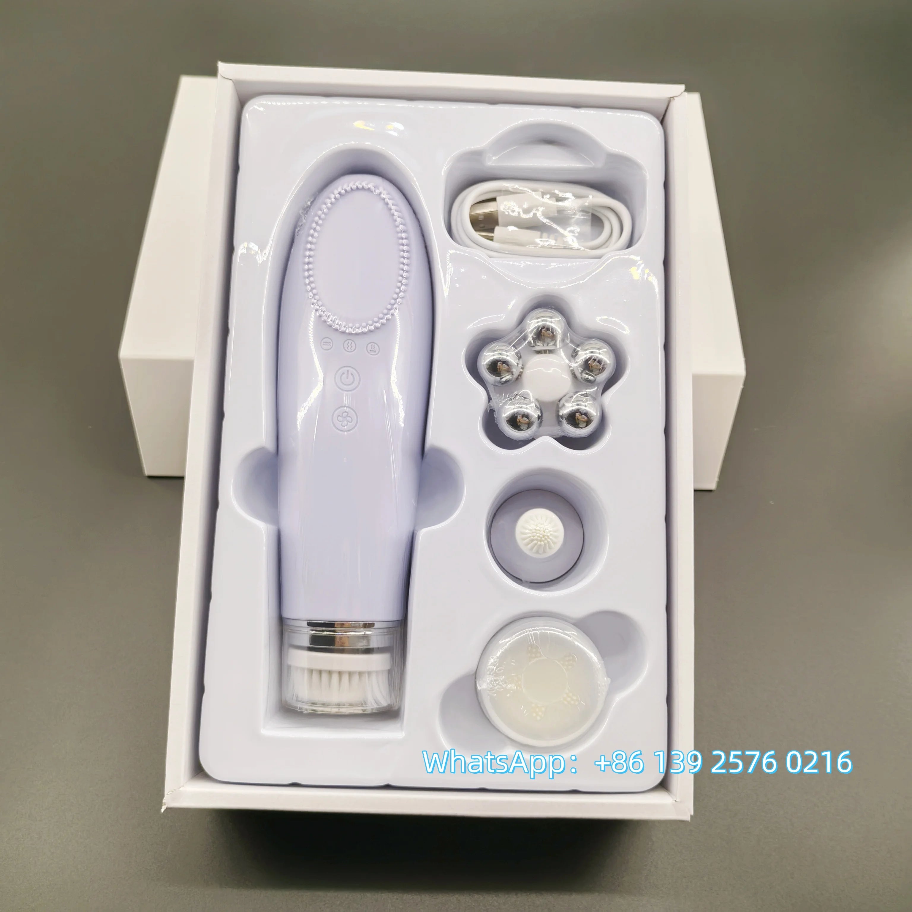 Beauty 4 in 1 Facial Skin Lifting Device Face Brush Cleanser Electric Silicone Facial Cleaning Brush for Deep Cleaning
