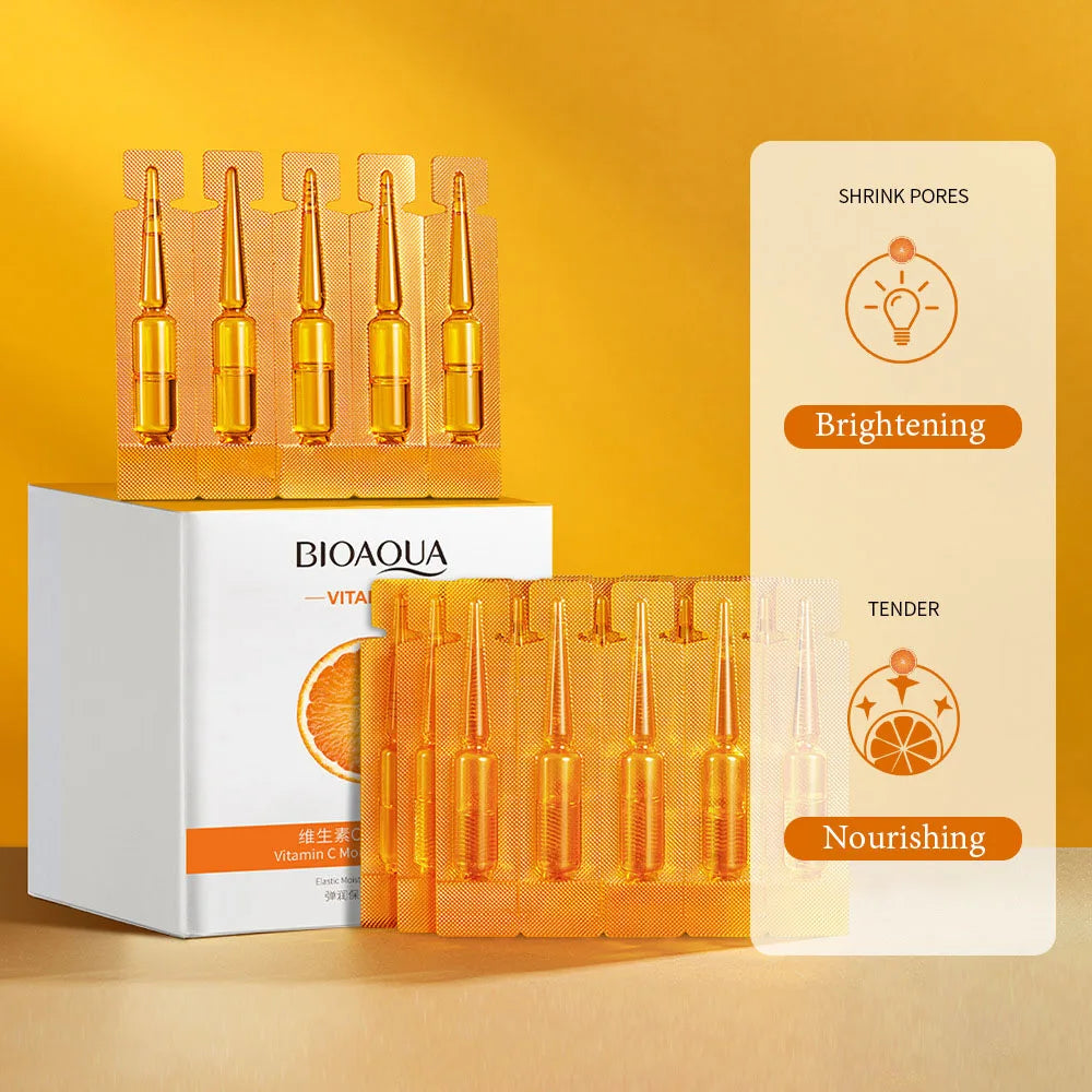 20pcs BIOAQUA Vitamin C Serum Moisturizing Refreshing Whitening Nourishing Anti-aging Face Essence Facial Skin Care Products