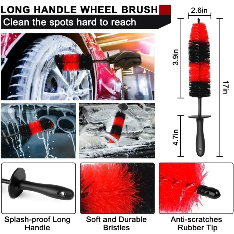 Large Car Wash Brush Automobile Beauty Supplies Tire Cleaning Car Wash Tool Hub Cap Brush Speed Beauty Special Car Care Amagi