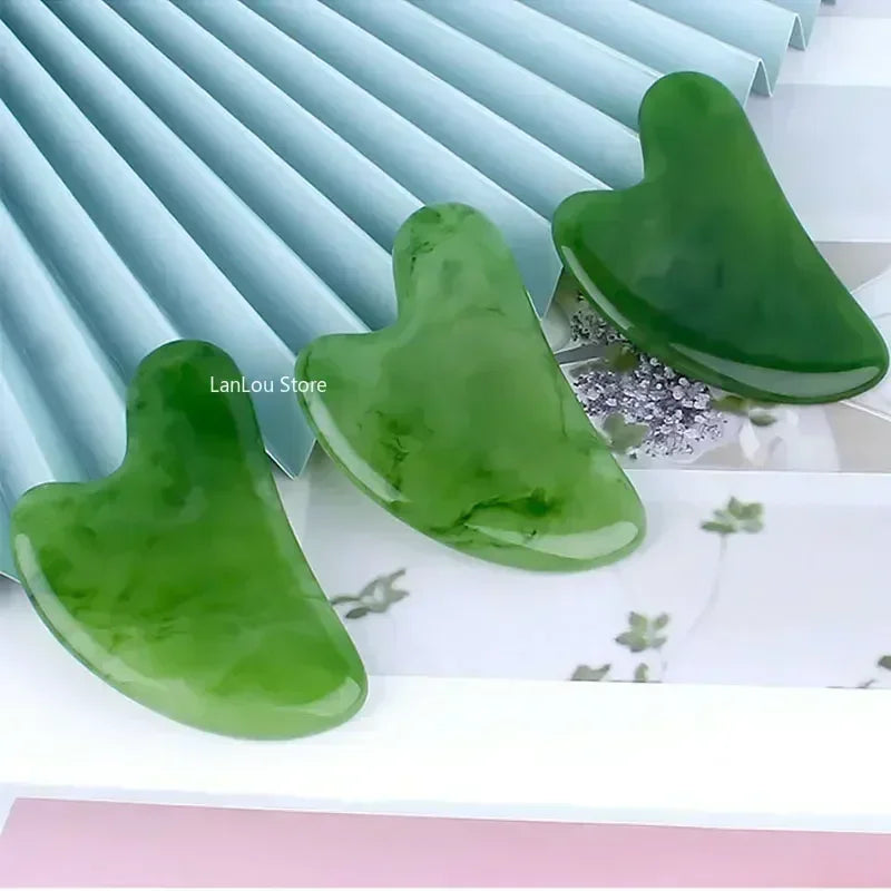 Natural Resin Face Jade  Gua Sha Massagers Gouache Scraper Guasha Board Massage Facial Beauty Tools Acupoint Acupuncture