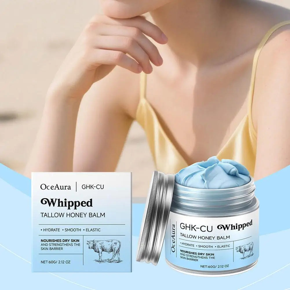 Beef Tallow Honey Skin Balm, Daily Nourishing Moisturizing Body Care Balm, Smooth Hydrating Non-Greasy Skin Repair Cream