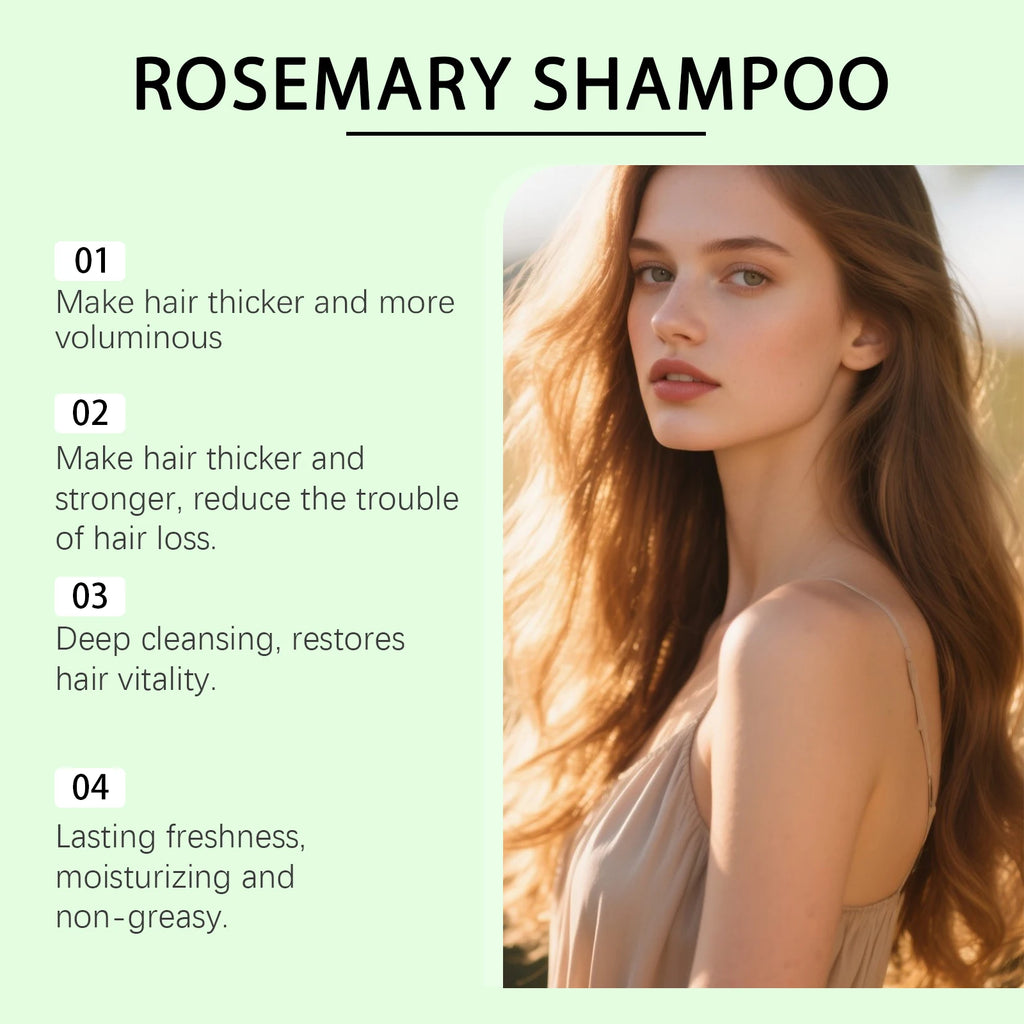 Rosemary Oil Shampoo Hair Growth Prevent Hair Loss Volumizing Hydrolyzed Keratin Nourishing Moisturizing Deep Clean Scalp Care