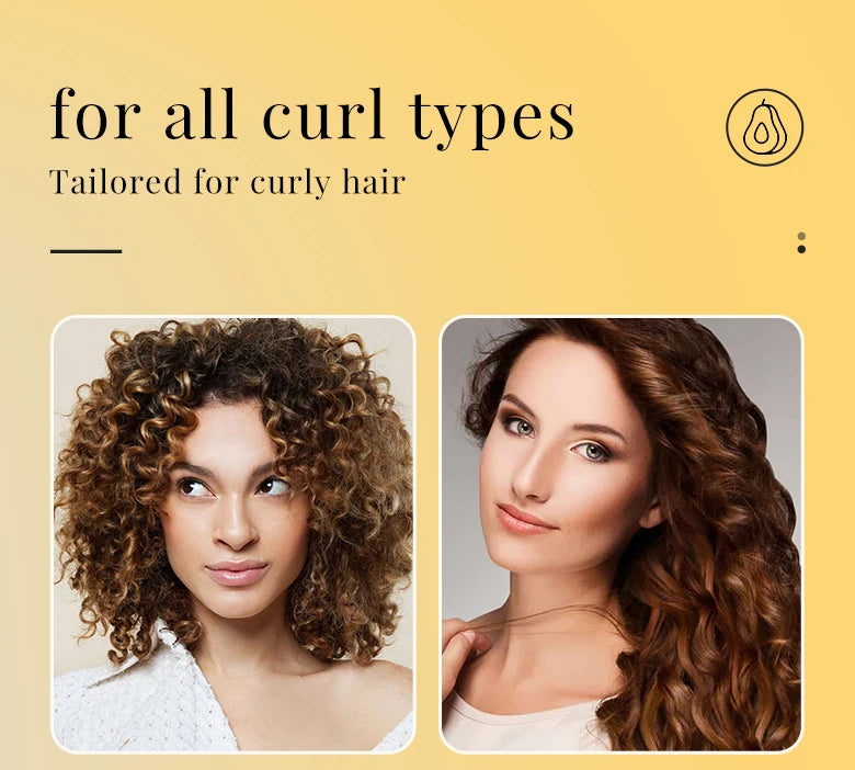 Curly Hair Mousse Care Coconut Oil Smoothing Frizz Enhanced Wavy Shampoo Styling Cream Mousse Foam Dry Damaged Frizz Hair Care
