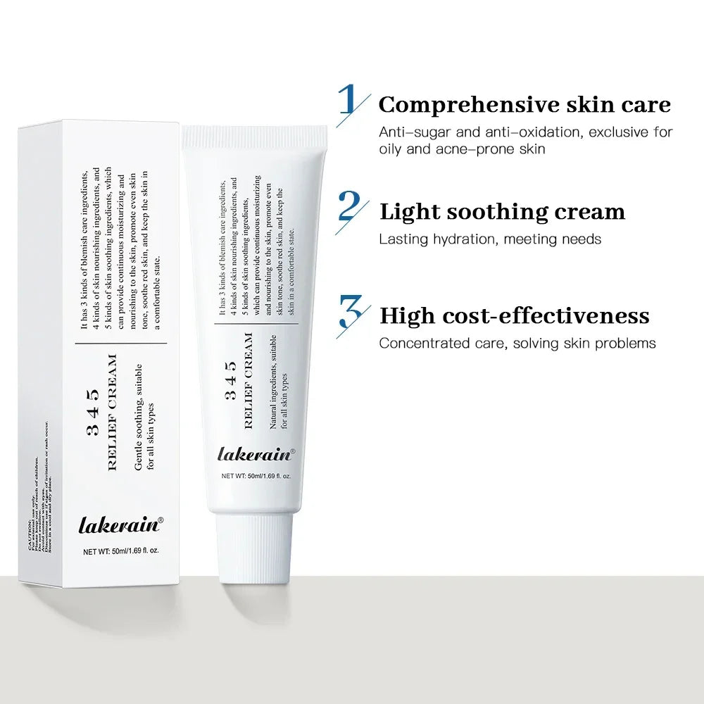 345 Relief Cream Address Blemishes Nourish Anti-sugar Anti-oxidation Soothing Care Face Lifting Beauty Moisturizer Korean Cream