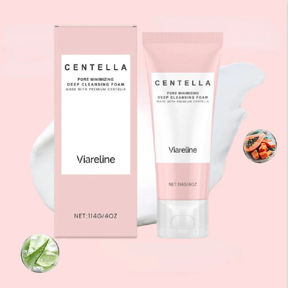 Centella Asiatica Deep Cleansing Foam Cleanser For Women Pore Shrinking Oil Control Barrier Repair Daily Facial Skin Care