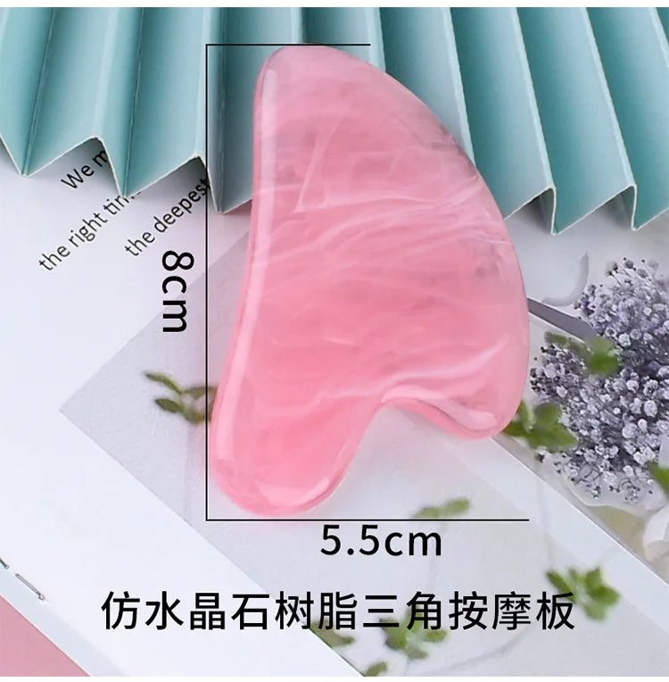Natural Resin Face Jade  Gua Sha Massagers Gouache Scraper Guasha Board Massage Facial Beauty Tools Acupoint Acupuncture