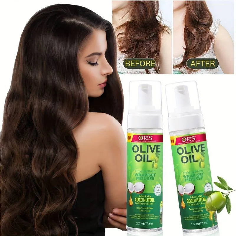Curly Hair Mousse For Wigs No-Flaking Olive Oil Hair Styling Mousse Anti-Frizz Hair Foam Mousse For Styling Hair Products