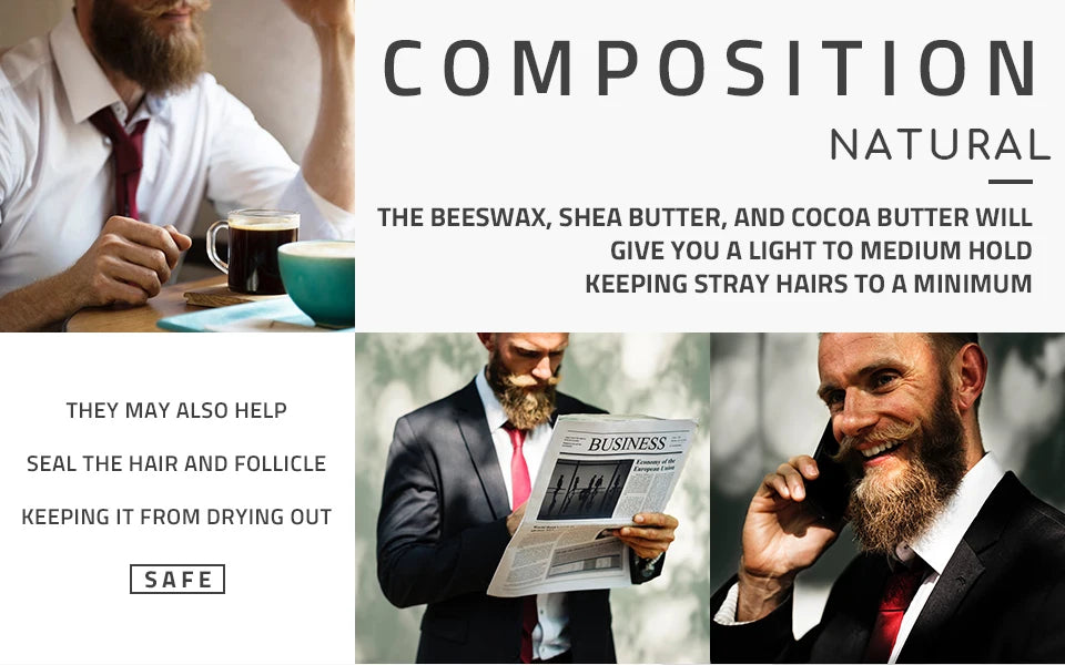 30g Beard Balm Conditioner Oil Improves Beard Softness Manageability Hair Growth Treatment Men Beard Wax Beauty Care