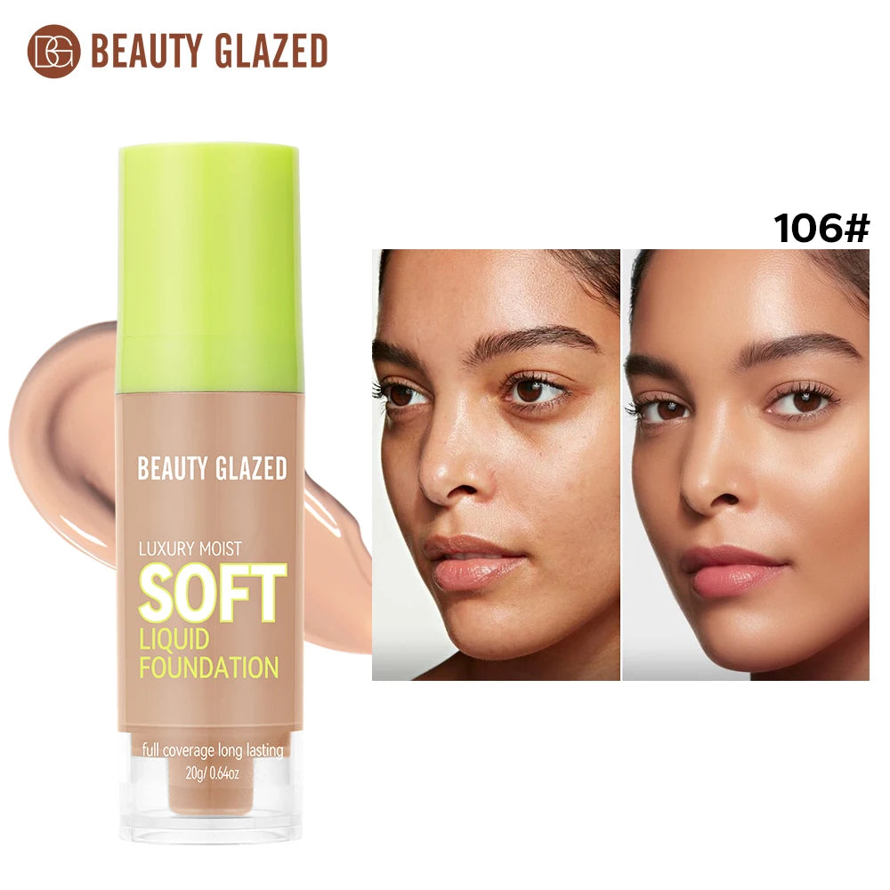 Beauty Glazed Full Coverage Matte Liquid Foundation Waterproof BB Cream Lasting Oil Control Long-lasting Natural Face Makeup
