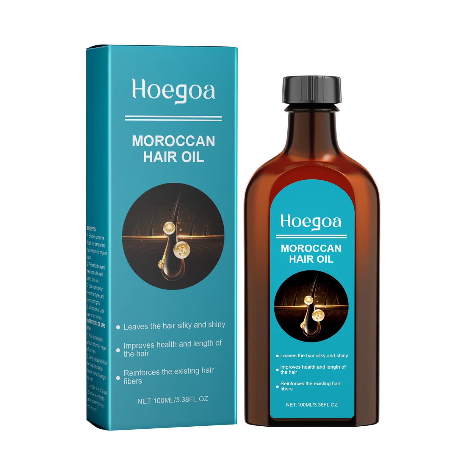HOEGOA 100mL Moroccan Hair Oil Effectively Promotes Hair Health Reduces Breakage Moisturizing Reduces Dryness Hair Treatment Oil