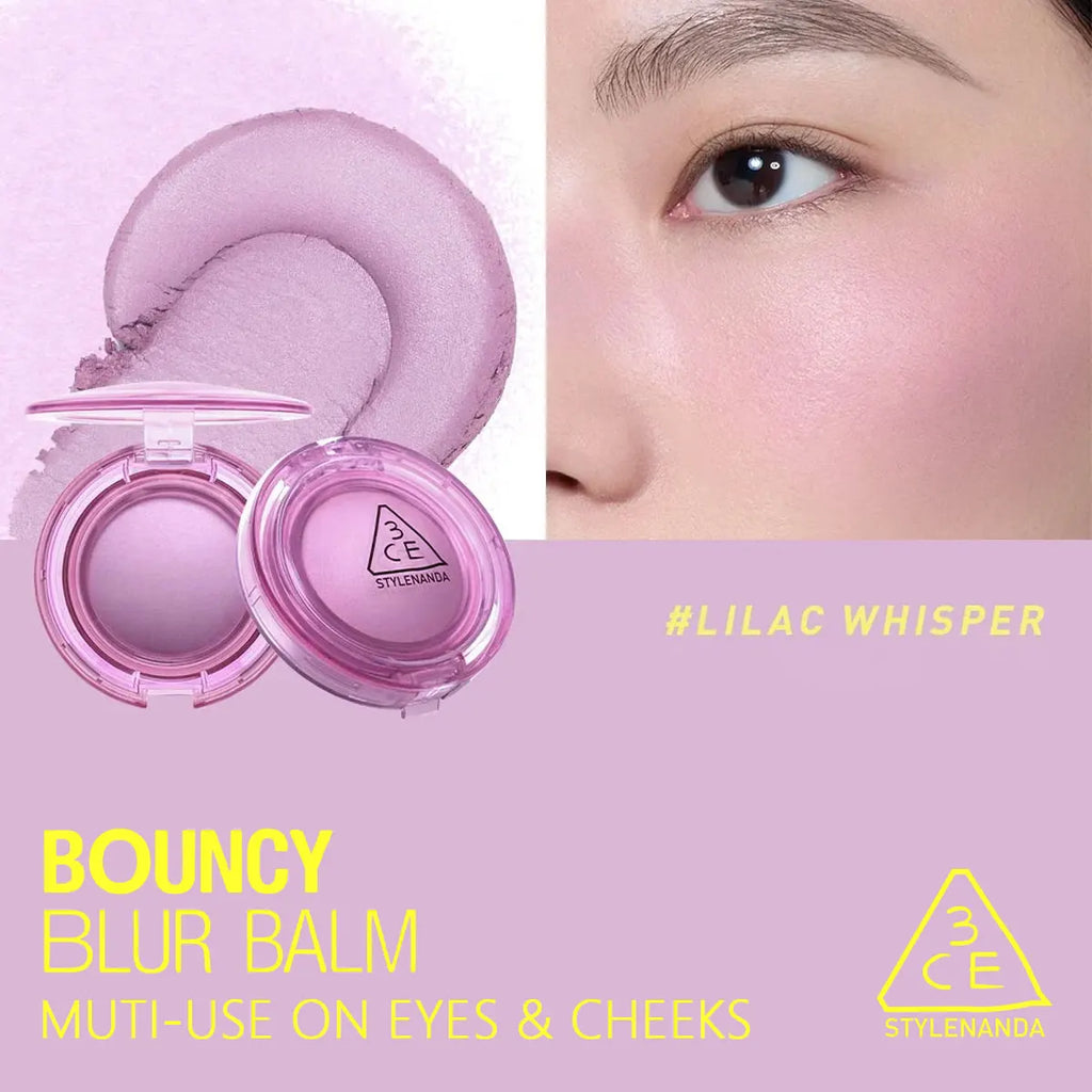 3CE Bouncy Blur Balm,Multi-Use,Creamy Texture,Blurring Effect,Long-Lasting Color,Soft-Focus,Natural Glow,K-Beauty,Korean Makeup