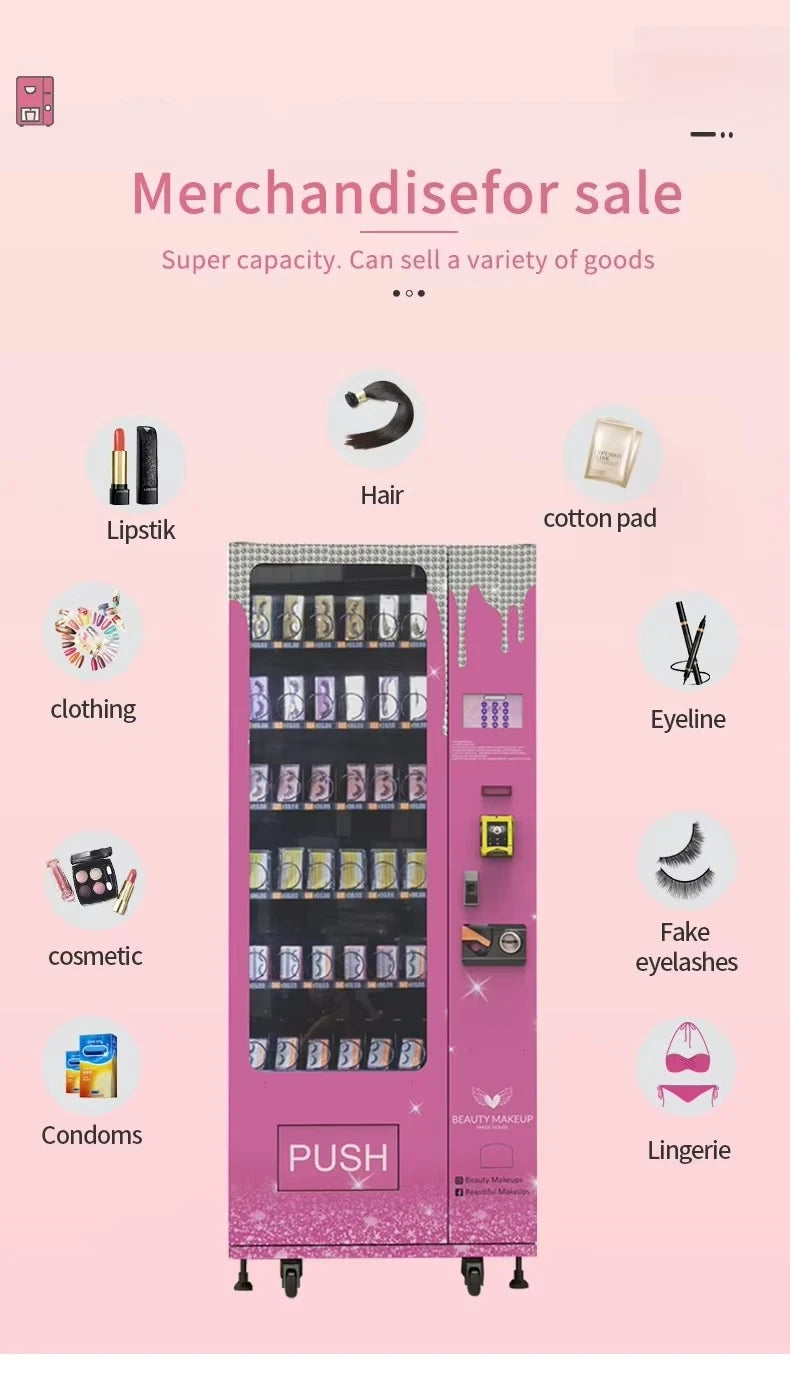 Customized 24-Hour Small Beauty Vending Machine Skincare & Cosmetic Vending Machine with Refrigeration Fresh‑Keeping Function