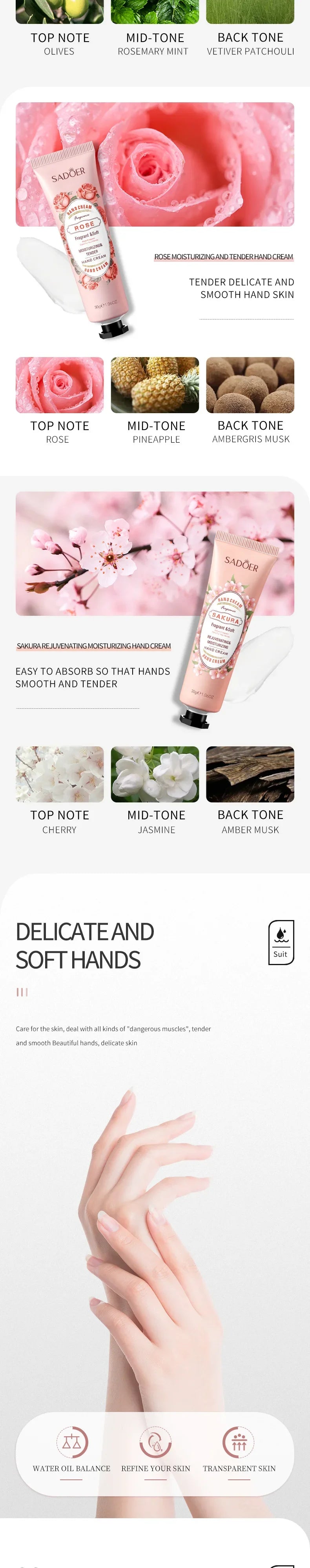 5Pcs/set Fruit Plant Fragrance Hand Cream Sets Moisturizing Repair Anti Dry Hand Lotion Sets Hands Skin Care Products