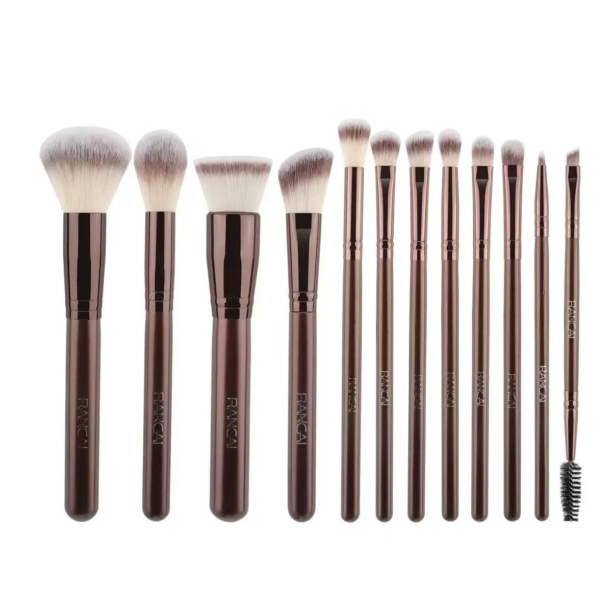 12 brown PU bags, makeup brush sets, soft loose powder, foundation brush,eyeshadow brush, beauty tools. makeup brush set make up