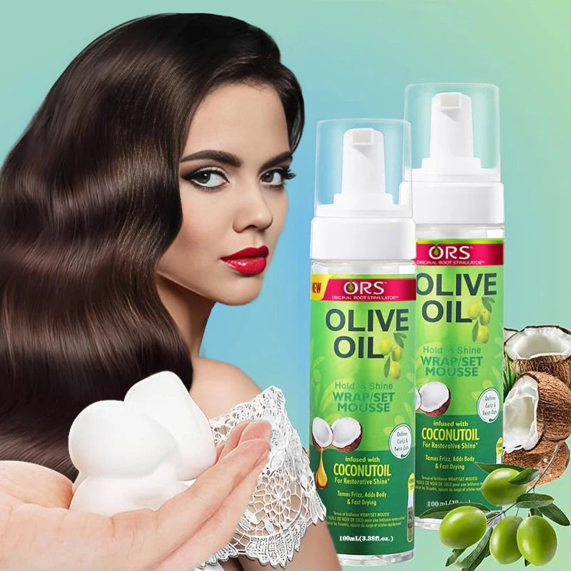 Curly Hair Mousse For Wigs Strong Hold Olive Oil Hair Styling Mousse Anti-Frizz Hair Foam Mousse For Styling Hair Women Men