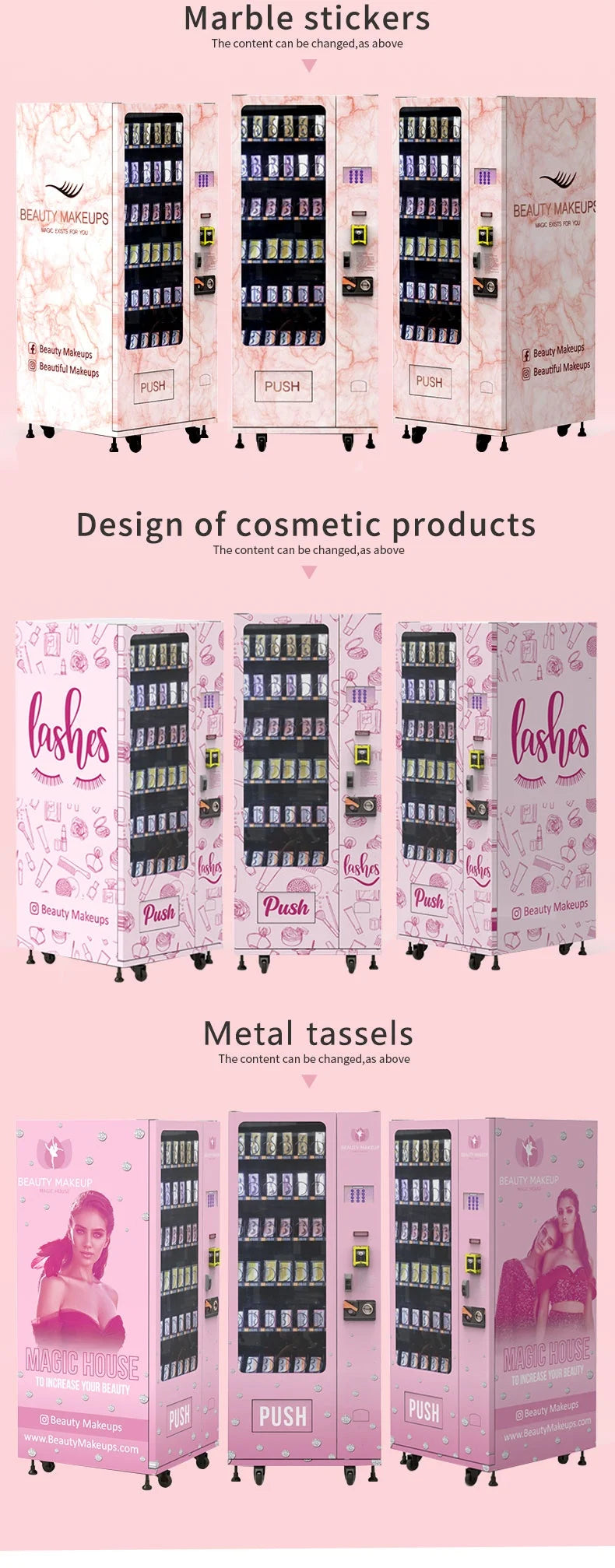 Customized 24-Hour Small Beauty Vending Machine Skincare & Cosmetic Vending Machine with Refrigeration Fresh‑Keeping Function