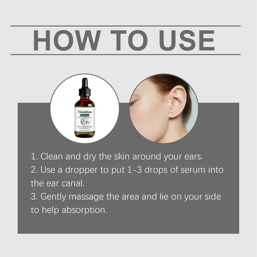 Ear Care Drops 60ml Moisturizing Soothing Solution Health Supplements for Women Men Adults Outdoor Activities Before Sleeping