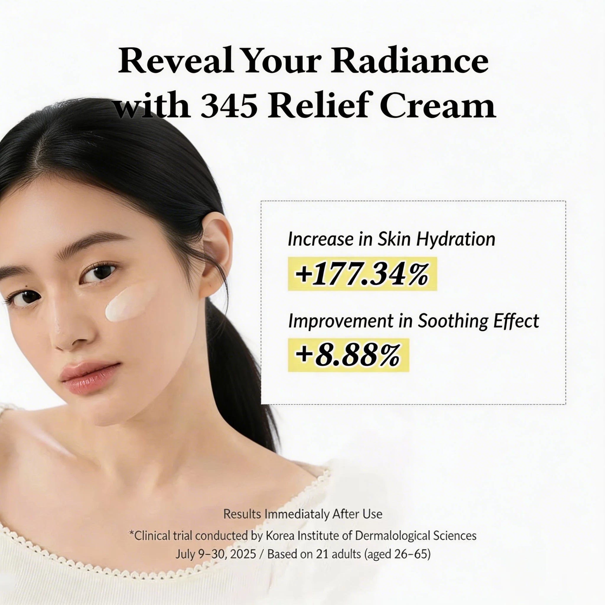 345 Gentle Daily Face Cream Lightweight Hydrating Soothing Moisturizer Non-Greasy Skin Care For Sensitive Skin