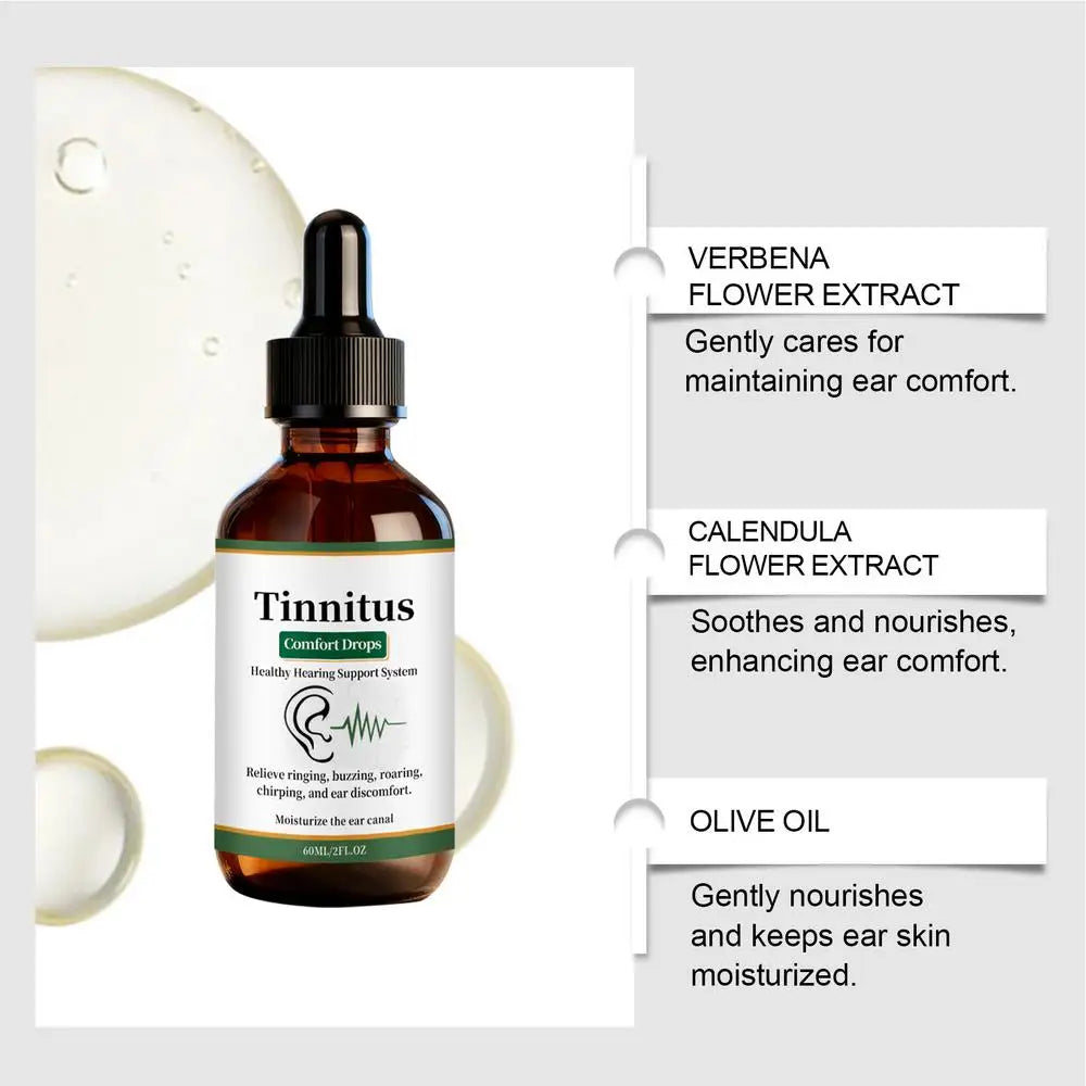 Ear Care Drops 60ml Moisturizing Soothing Solution Health Supplements for Women Men Adults Outdoor Activities Before Sleeping