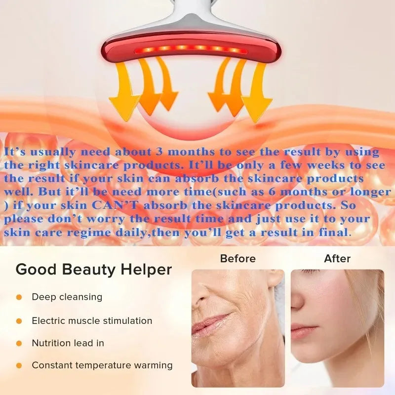 3 Beauty Modes USB Rechargeable Facial Wrinkle and Anti-aging Skin Care Tool Handheld 7-color Facial Therapy Beauty Device With