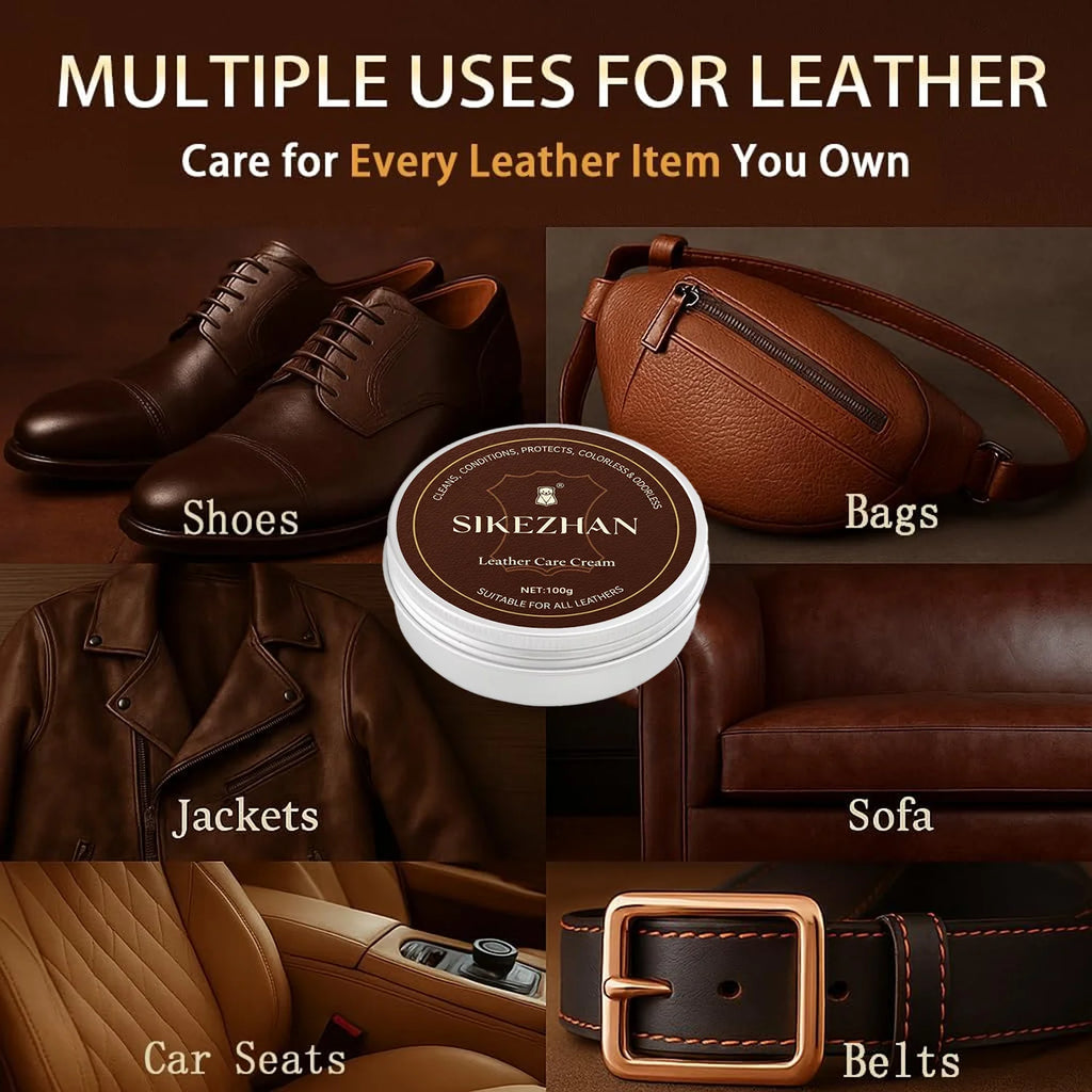 Leather Shoe Care Cream – Colorless Shoe Polish and Leather Conditioner To Clean, Nourish, Restore and Protect Shoes and Boots