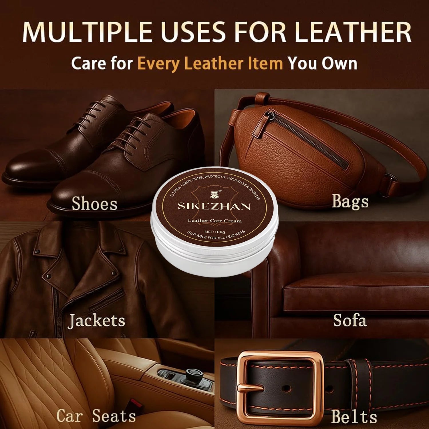 Leather Shoe Care Cream – Colorless Shoe Polish and Leather Conditioner To Clean, Nourish, Restore and Protect Shoes and Boots