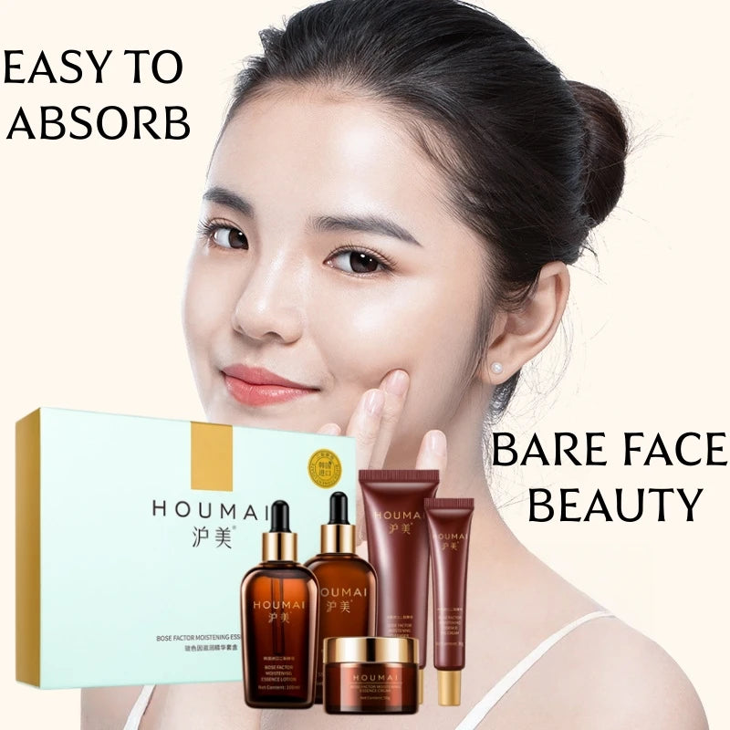 Bosein Facial Care Essence Five-Piece Set, Rich in Skin Care Ingredients Such as Bifid Yeast, the Set Includes Cleansing Milk, Essence Serum, Essence Lotion, Eye Cream, and Face Cream, Hydrating and Moisturizing, Suitable for