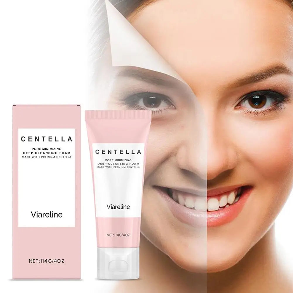 Centella Asiatica Deep Cleansing Foam Cleanser For Women Pore Shrinking Oil Control Barrier Repair Daily Facial Skin Care