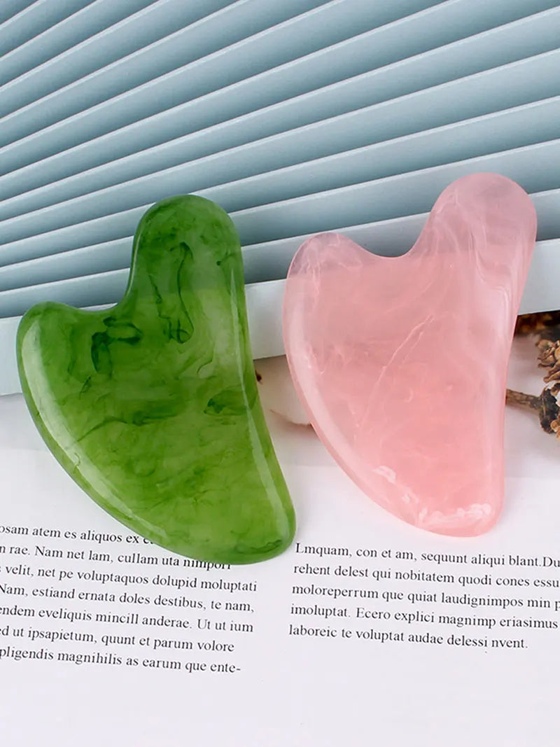 Natural Resin Face Jade  Gua Sha Massagers Gouache Scraper Guasha Board Massage Facial Beauty Tools Acupoint Acupuncture