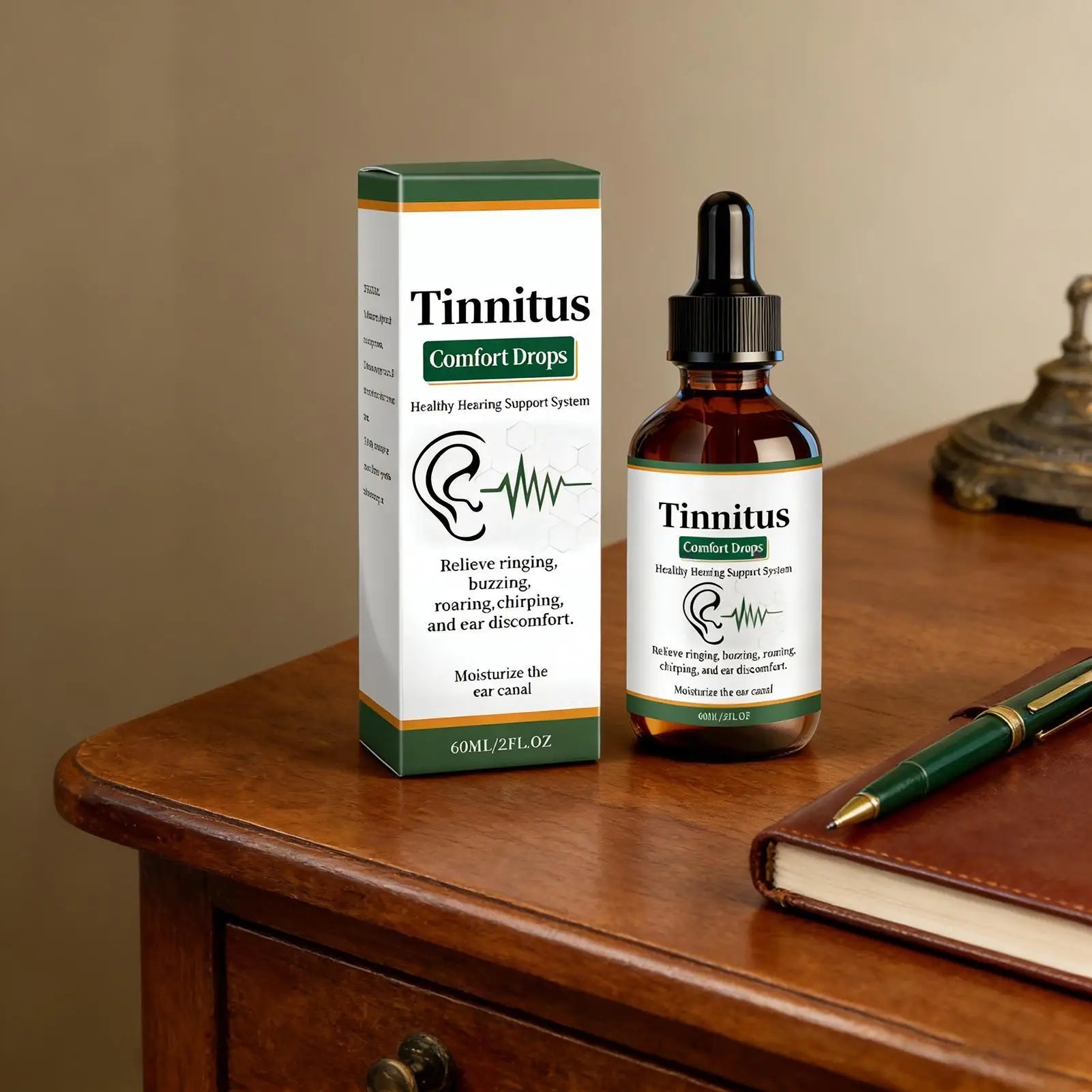 Ear Care Drops 60ml Moisturizing Soothing Solution Health Supplements for Women Men Adults Outdoor Activities Before Sleeping