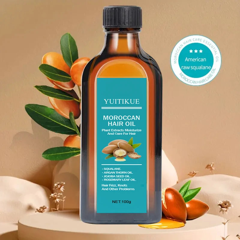 YUITIKUE Moroccan Hair Oil, Rosemary & Argan Infused, Anti Hair Loss, Nourish Scalp & Strengthen Roots