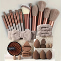 33-piece set: Soft skin-friendly powder puffs, makeup brushes, flocked puffs, water-drop beauty blenders, headbands