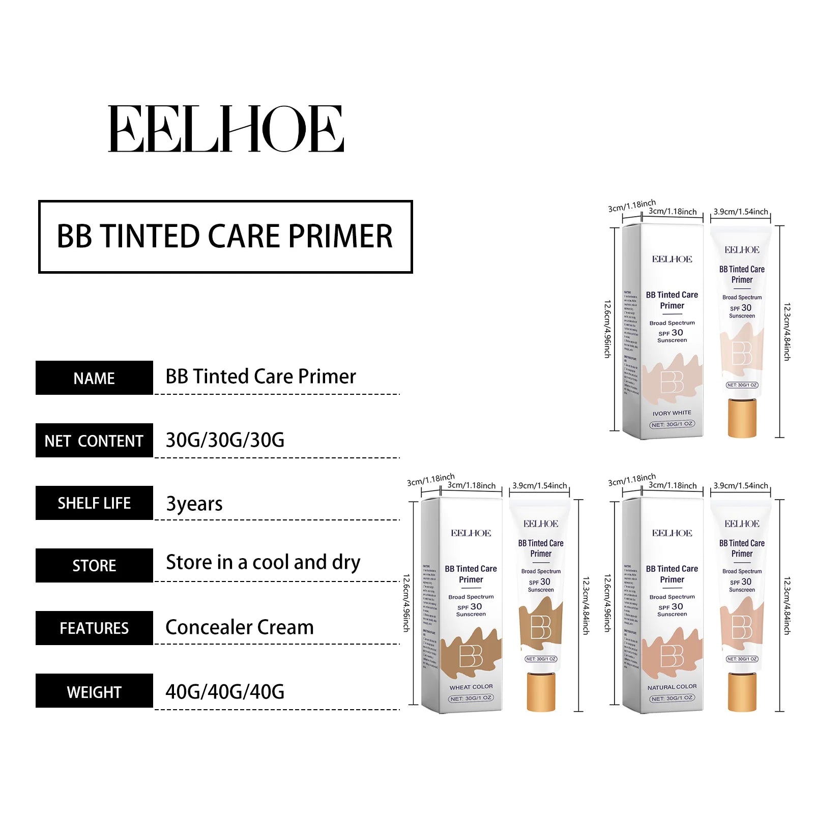 BB Tinted Care Primer Effectively Preventing UV Damage Improve Skin Texture Elasticity Long-Lasting Coverage Moisturizing Cream
