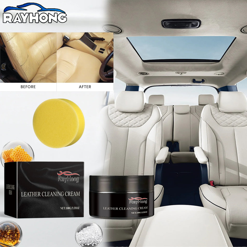 Waterproof Leather Conditioner Auto Leather Care Paste with Beeswax Deep Moisturizer Anti Aging Protects & Beautifies Autocare