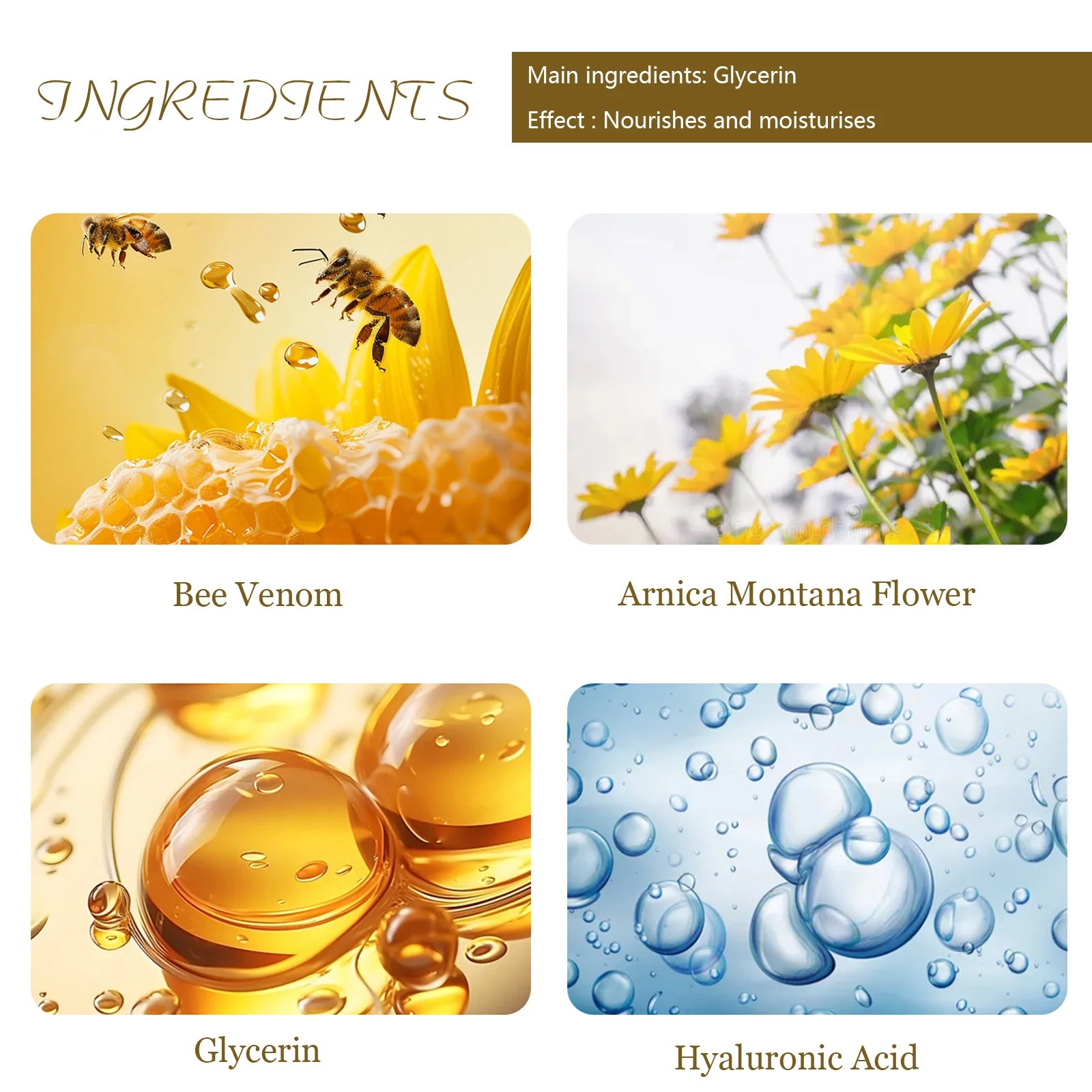 Bee Venom Care Cream - Suitable for All Light Brown Skin Moisturizing Cream for Body and Face - Design of Natural Bee Venom Extract and Natural Ingredients