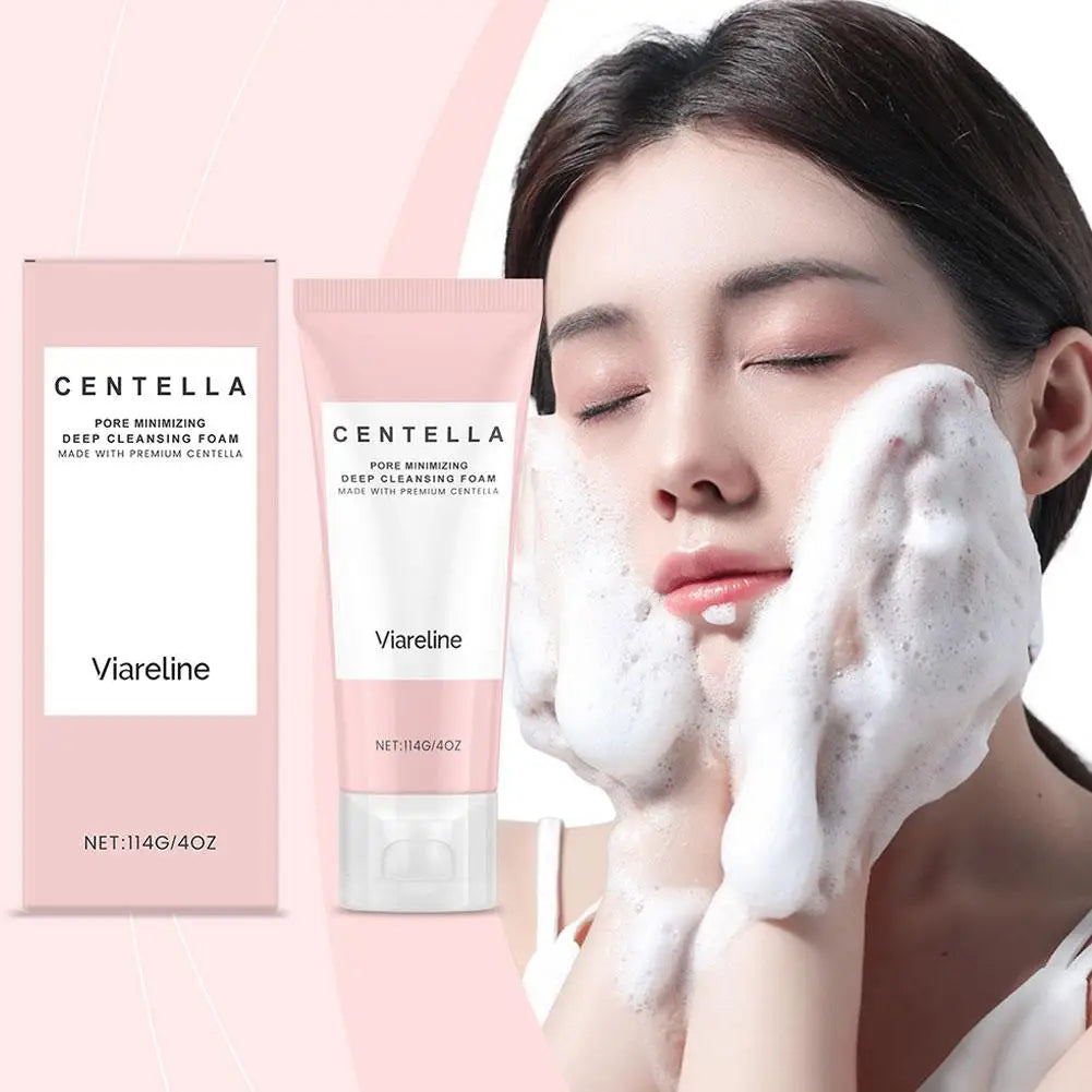 Centella Asiatica Deep Cleansing Foam Cleanser For Women Pore Shrinking Oil Control Barrier Repair Daily Facial Skin Care