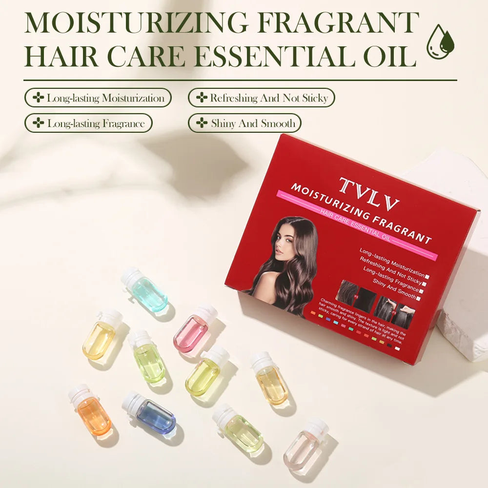 Portable Moisturizing Fragrance Hair Care Essential Oil Set, Smooth Hair, Improve Frizz-Free Hair Care Essential Oil