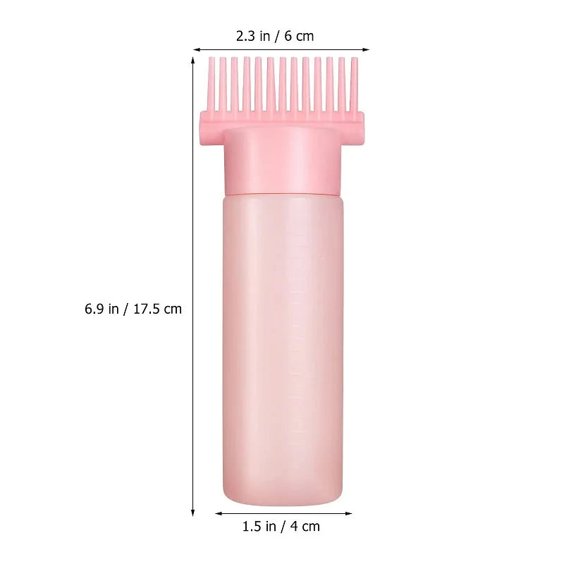 1pcs 6Oz Root Comb Applicator Bottle Oil Comb Hair Dyeing Accessories Refillable Hair Care Oil Container Portable Bottle Tools