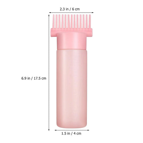 1pcs 6Oz Root Comb Applicator Bottle Oil Comb Hair Dyeing Accessories Refillable Hair Care Oil Container Portable Bottle Tools