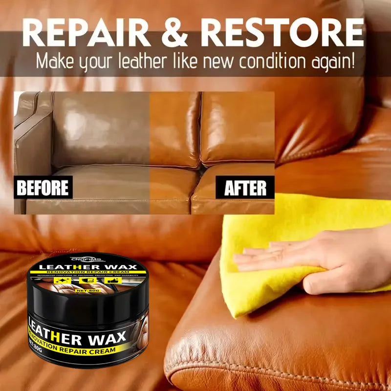 Leather Care Polish Cream: Repairs Car Seats & Daily Leather Goods with Shine